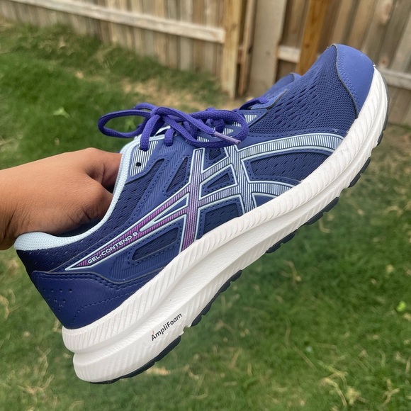 ASICS Gel Contend 8 1012B320 Women’s 9.5 Running Shoe Purple Blue Ortholite - Picture 1 of 6